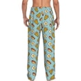 thumbnail image 3 of Uemuo Hot Dog Pizza Pattern Men's Wide Leg Palazzo Lounge Pants with Pockets Light Weight Loose Comfy Casual Pajama Pants-Medium, 3 of 9