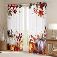 thumbnail image 2 of jejeloiu Rustic Pumpkin Maples Blackout Curtains,Autumn Fall Curtains Pack of 2 (38x45 Each),Country Leaves Window Curtains For Adult,Super Cozy Room Decor, 2 of 6