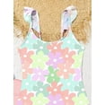 thumbnail image 5 of HWJAD Girls Swimsiut Ruffle Strap One-Piece with Cover Up Kids Floral Print Swimwear Child Beach Bathing Suit 5-12Y, 5 of 7