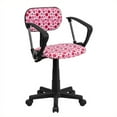 thumbnail image 1 of Scranton Chaise de Bureau Imprimée & Co avec Bras en Rose et Blanc, 1 of 1