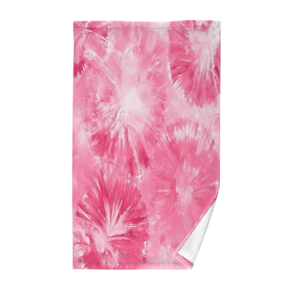 Pure Cotton Face Towel 16x28 Inches Hand Towel Bath Towel Hand Bath Towels Soft Good Water Absorption for Washing Face Wiping Face Beautiful Pink Tie-dye