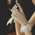 thumbnail image 2 of Guantes de novia blancos para boda, guantes transparentes para fiesta de té para mujer, 2 of 5