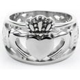 thumbnail image 4 of Stainless Steel Heart Shaped Claddagh Ring Statement Promise Anniversary, 4 of 4