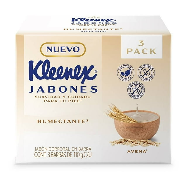 Jabon en barra Kleenex 3 pack avena 110 gr