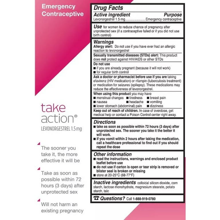 Take Action Emergency Contraceptive , Levonorgestrel 1.5Mg