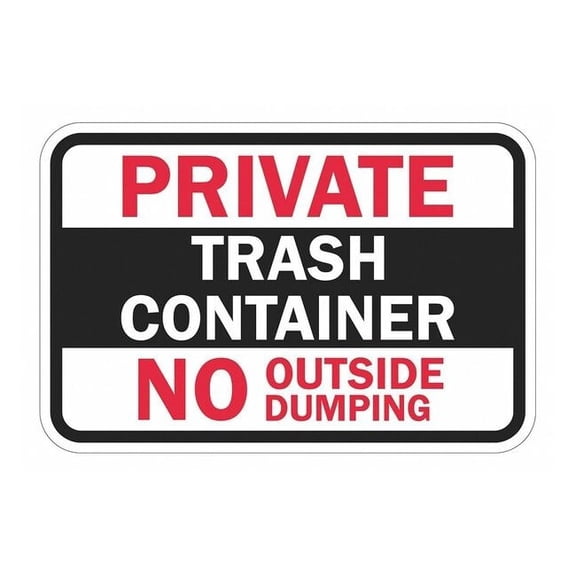 Lyle Rflctv No Dumping Private Sign,12x18in T1-1750-DG_18x12
