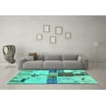 thumbnail image 3 of Ahgly Company Indoor Rectangle Patchwork Turquoise Blue Transitional Area Rugs, 8' x 10', 3 of 4