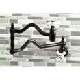 thumbnail image 2 of Kingston Brass KS2105PX Heritage Two-Handle 1-Hole Wall Mount Pot Filler Faucet in Oil Rubbed Bronze, 2 of 8