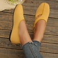 thumbnail image 6 of Samdudou Dress Shoes for Women Closed Toe Round Front Slip On Flats Unique Asymmetrical Buckle Strap Woven Textured Fabric Minimalist Aesthetic Everyday Footwear, 6 of 7
