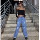 thumbnail image 1 of Jeans Mujer Pierna Ancha Ripped Cintura Alta Pantalona PREMIUM - ENVÍO RÁPIDO Deng Xun unisex, 1 of 2