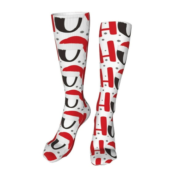 KLL HOHOHO Christmas Print Cool Socks Men's Women's Crew Socks Funny Crazy Novelty Stockings