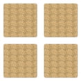 thumbnail image 1 of Garden Coaster Set of 4, Retro Grungy Effect Pattern with Cluster of Daisies Flourishing on Tall Stems, Square Hardboard Gloss Coasters, Standard Size, Caramel and Tan, by Ambesonne, 1 of 2