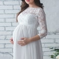 thumbnail image 5 of Pregnant Women's Lace Maternity Dress Maxi Gown Photography Photo Dress,3/4 Sleeve Party Dress, 5 of 7