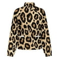 thumbnail image 5 of Jackets for Women Winter Coat Jackets Flannel Stand Collar Jacket(Leopard Print Tan Black Background,Size:S-4XL), 5 of 7
