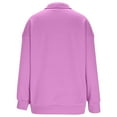 thumbnail image 5 of gbyLJF Women's Half Zip Sweatshirts Solid Color Long Sleeve Hoodie Casual Loose Hoodless Pullover Sweaters Winter Tops Blouse, 5 of 6