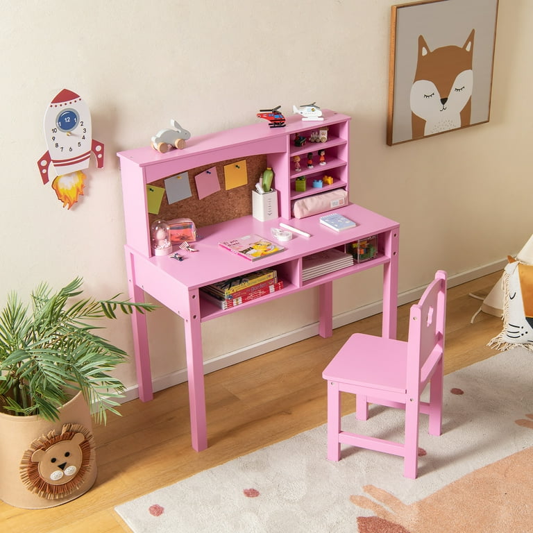 Costway Big Storage Children's School Desk & Chair Set