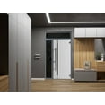 thumbnail image 4 of Front Exterior Prehung Steel Door / Ronex 1011 Grey / Side and Top Exterior Window Sidelite / Stainless Inserts Entry Metal Modern Painted W36+16" x H80+16" Left hand Inswing, 4 of 6
