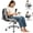 Velvet-Dark Gray, variant on COOLHUT Criss Cross Chair with Flip-Up Arms and Wheels, Moveable Back Cushion Wide Seat Office Desk Chair, Swivel Cross Legged Chair for Home Office, Study, Vanity, Velvet Fabric, Beige