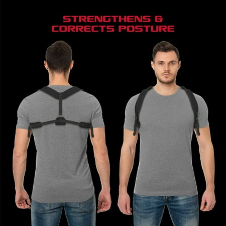 FitRx Posture Corrector Brace - Back Support Straightener with Adjustable Padded Straps