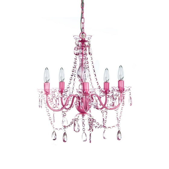 The Original Gypsy Color 5 Light Um Pink Chandelier H21 W19 The Original Gypsy Color 5 Light Um Pink Chandelier H21 W19 Metal