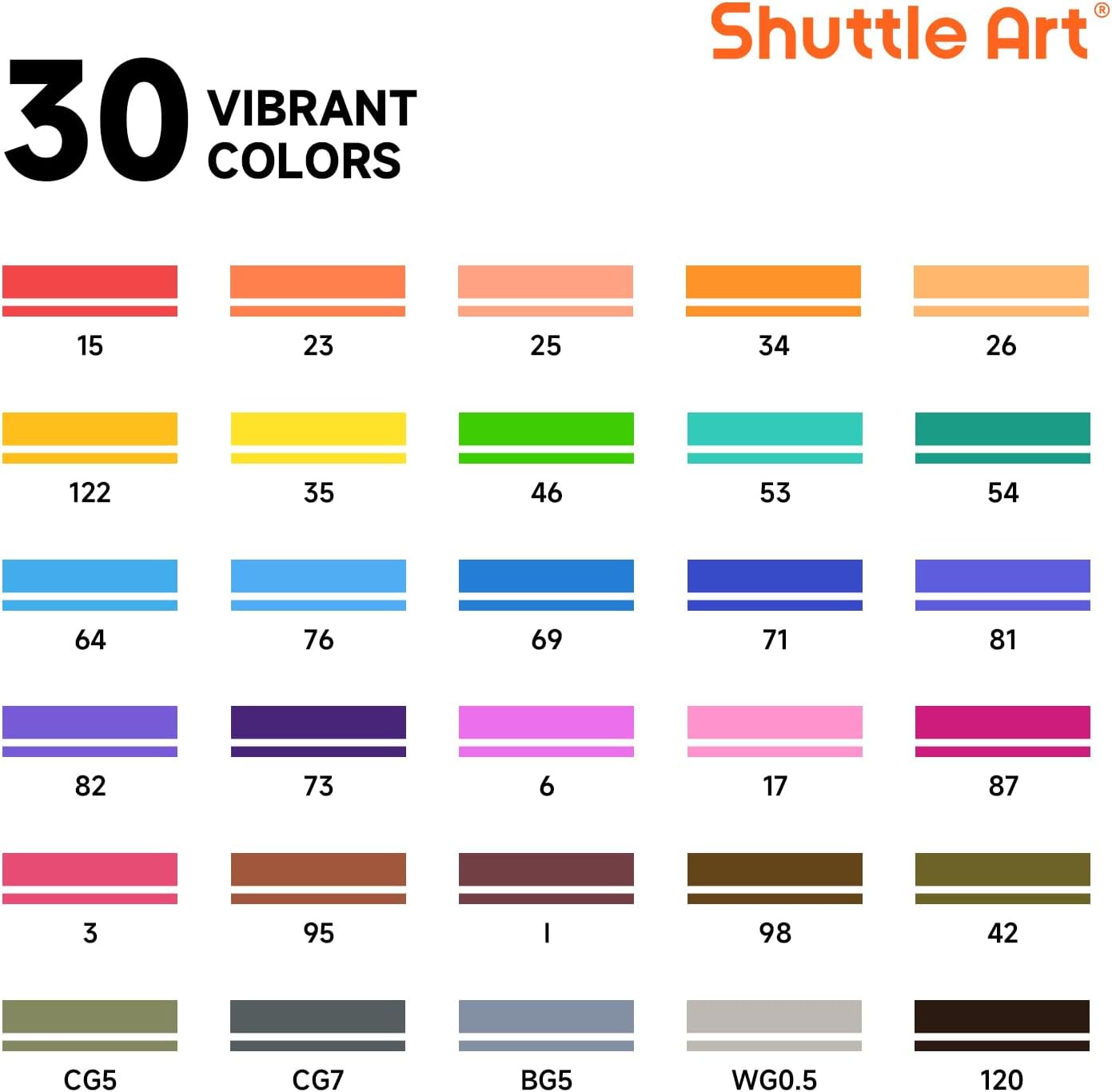 Shuttle Art 30-Color Dual Tip Marker Set photo 8