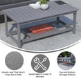thumbnail image 3 of Flash Furniture Charlestown All-Weather Poly Resin Wood Two Tiered Commercial Grade Adirondack Slatted Coffee Conversation Table in Gray, 3 of 11