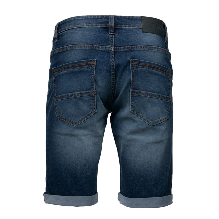CULTURA Men's Denim Shorts Fashion Roll Up Slim Fit Modern Stretch