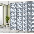 thumbnail image 4 of Ambesonne Grey Modern Shower Curtain, Silhouette Theme Floras, 69"Wx84"L, Purpleblue and White, 4 of 4