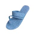 thumbnail image 5 of Juslio Shower Slippers for Women Flat Bottom Light Blue Slip On Casual Vacation Sandals for Women, 5 of 5
