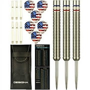Dartfellas 24g 90% Tungsten American Flag Stars & Stripes Patriot X Steel Tip Dart Set, Red White & Blue, Flights & Shafts Included (2 Sets Each), w/Travel Case, 24 Grams