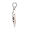 thumbnail image 2 of 14k Yellow Rose Gold Floral Design Heart Charm, 2 of 2