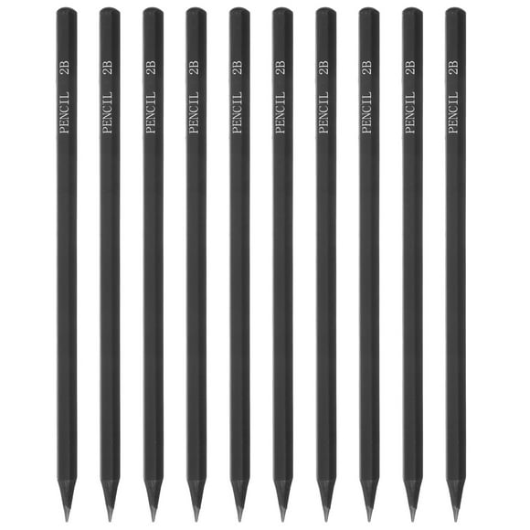 KAKOWELY Crayon hexagonal 2B 10 Pcs Tige Noire Hexagonale Ensemble de Crayons de Peinture 2B pour Artistes et Étudiants Idéal pour l'Esquisse et le Dessin avec Fini Noir Lisse