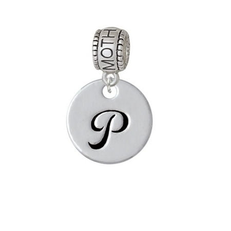 Large Script Letter - P - 3/4'' Disc - Mother Charm Bead