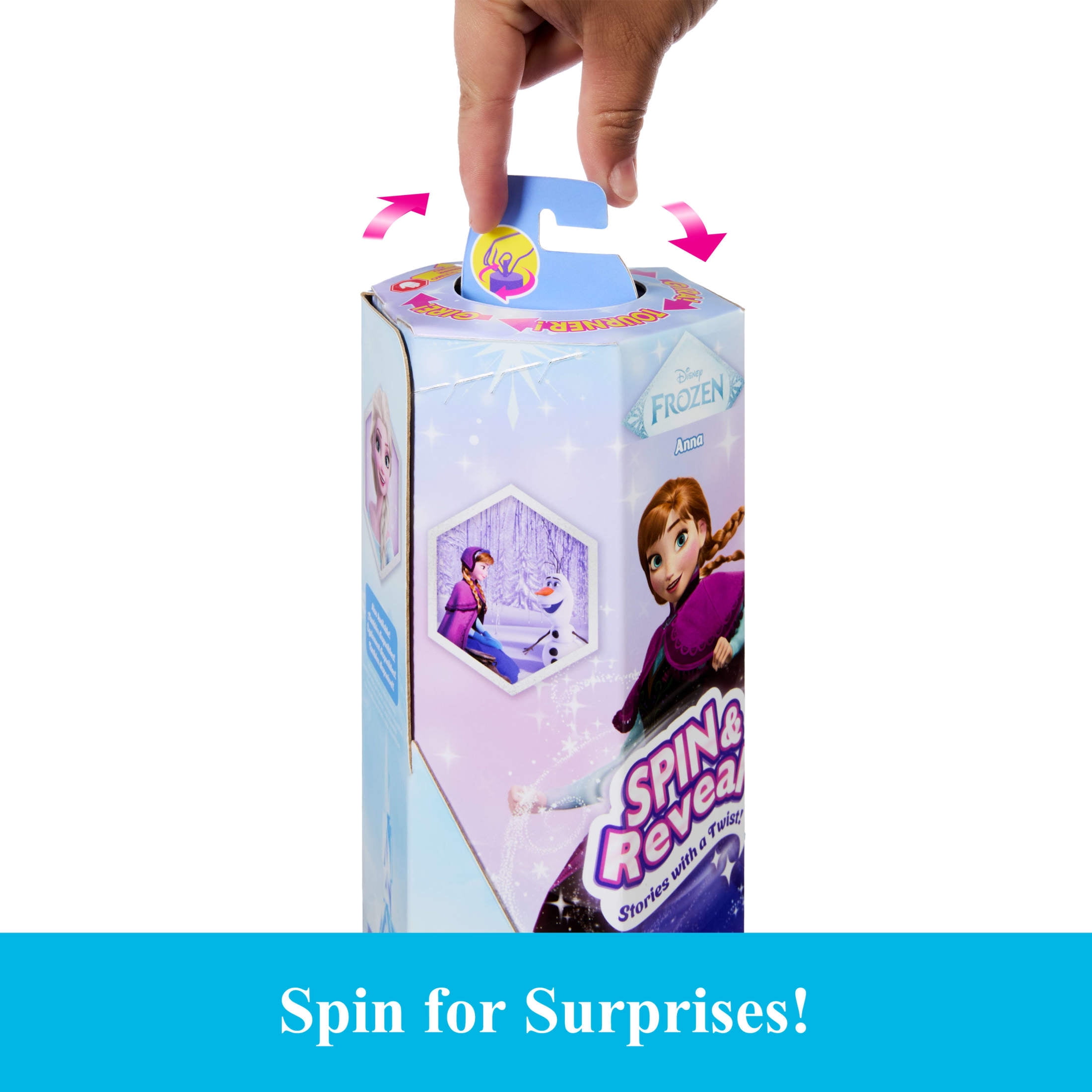 Disney Frozen Spin & Reveal Anna Fashion Doll & Accessories with 11 Surprises from Disney Movie