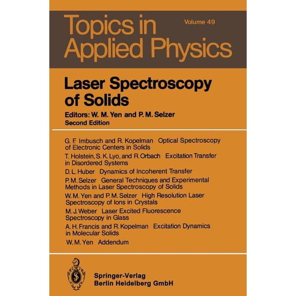Topics in Applied Physics Laser Spectroscopy of Solids, Book 49, (Paperback)