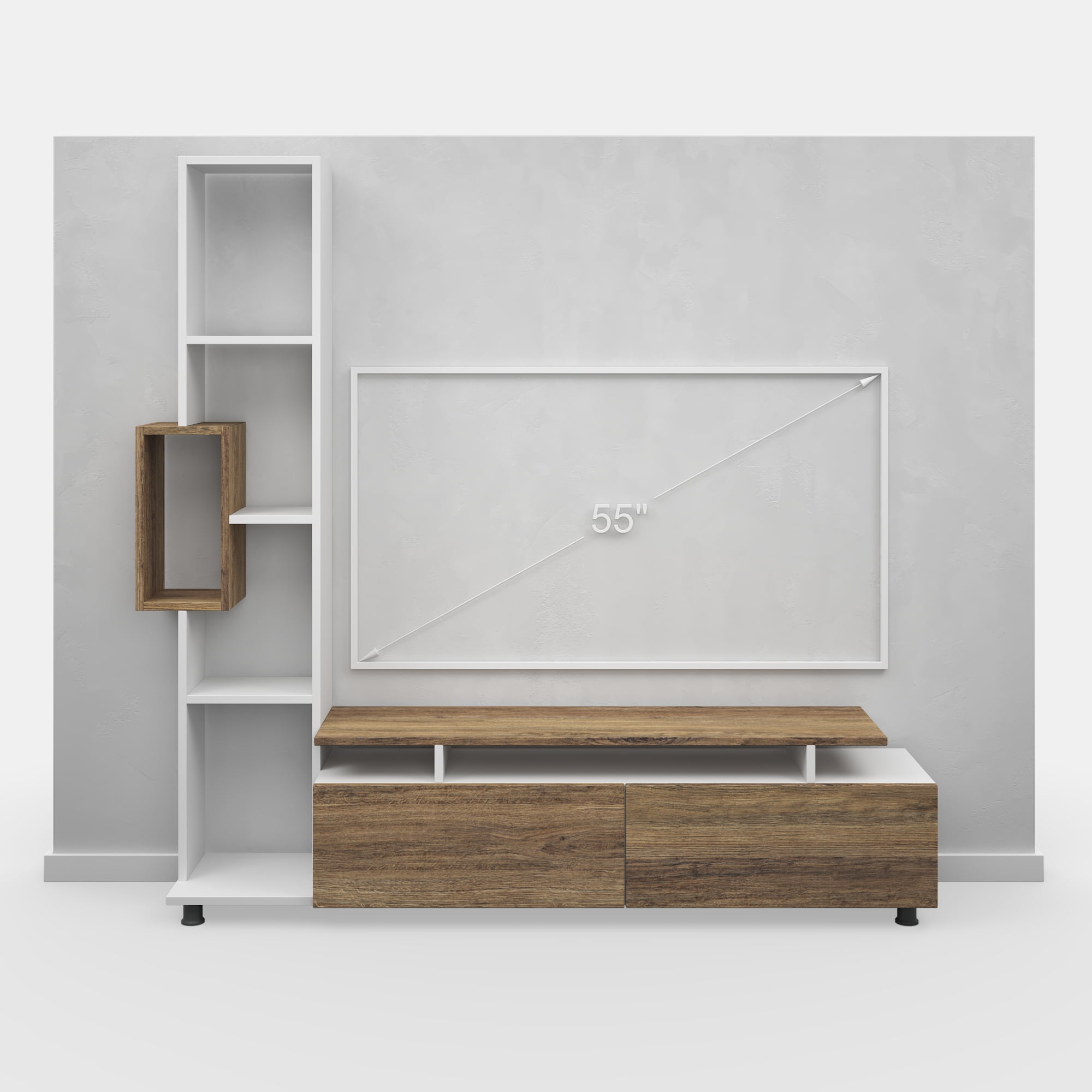 Ada Home Décor 2 Tier Rossano TV Stand for TVs up to 53", White