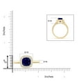thumbnail image 5 of Angara Natural 1 Ct. Blue Sapphire with Diamond Halo Ring in 14K Yellow Gold for Women (Ring Size: 12), 5 of 10