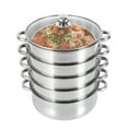 thumbnail image 2 of ToppiJoy 5-Tier Stainless Steel Dumpling Steamer Pot with Glass Lid, 11.8-Inch Large Capacity Stackable Design, Fits Induction/Gas/Electric Stoves, 2 of 10