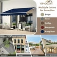 thumbnail image 4 of 7.8' x 6.8' Manual Retractable Awning, Patio Awnings Sunshade Shelter Cover with Crank Handle and Water-Resistant Polyester, Outdoor Canopy Sunsetter Awnings for Door, Window, Deck, Navy Blue, 4 of 7