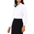 thumbnail image 4 of INSPIRE CHIC Body de Mujer con Botones, Camisa de Trabajo de Manga Larga con Cuello de Solapa Talla XS Blanca, 4 of 6