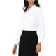 thumbnail image 4 of INSPIRE CHIC Body de Mujer con Botones, Camisa de Trabajo de Manga Larga con Cuello de Solapa Talla XS Blanca, 4 of 6