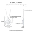 thumbnail image 6 of Rosec Jewels Certified Moissanite Teardrop Pendant Necklace - with Chain - D-VS1 Quality - Ready to Gift with Jewelry Box, 14K White Gold, 6 of 8