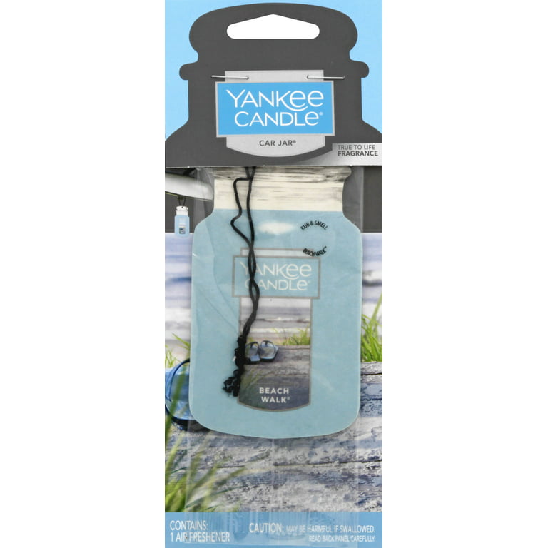 Yankee Candle Car Jar Classic Auto ,Home & Office Air Freshener Beach  Walk-3 PK