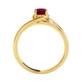thumbnail image 4 of Mauli Jewels Engagement Rings for Women 0.95 Carat Diamond & Oval Shape Created Ruby Ring Prong-Setting 14K White Rose Yellow Gold, 4 of 5