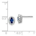 thumbnail image 2 of 14K White Gold Earring Button Women'S Sapphire Oval Blue Diamond Round 7 mm 6, 2 of 2