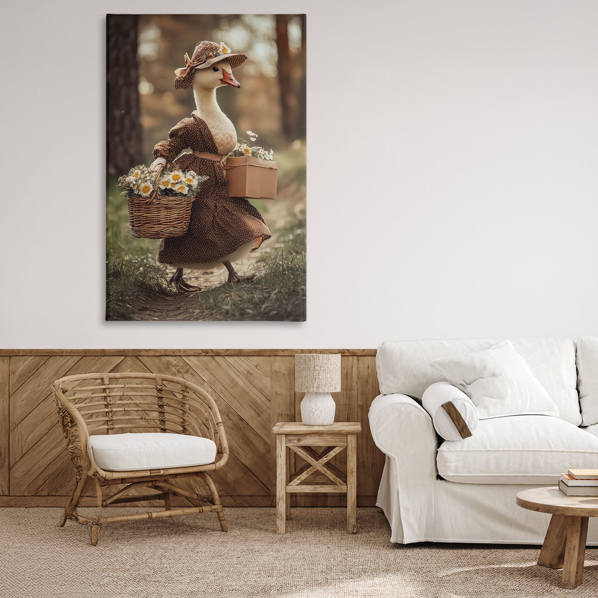 Stupell Industries Mother Goose with Flowers Canvas Wall Art, design by The Wands Want