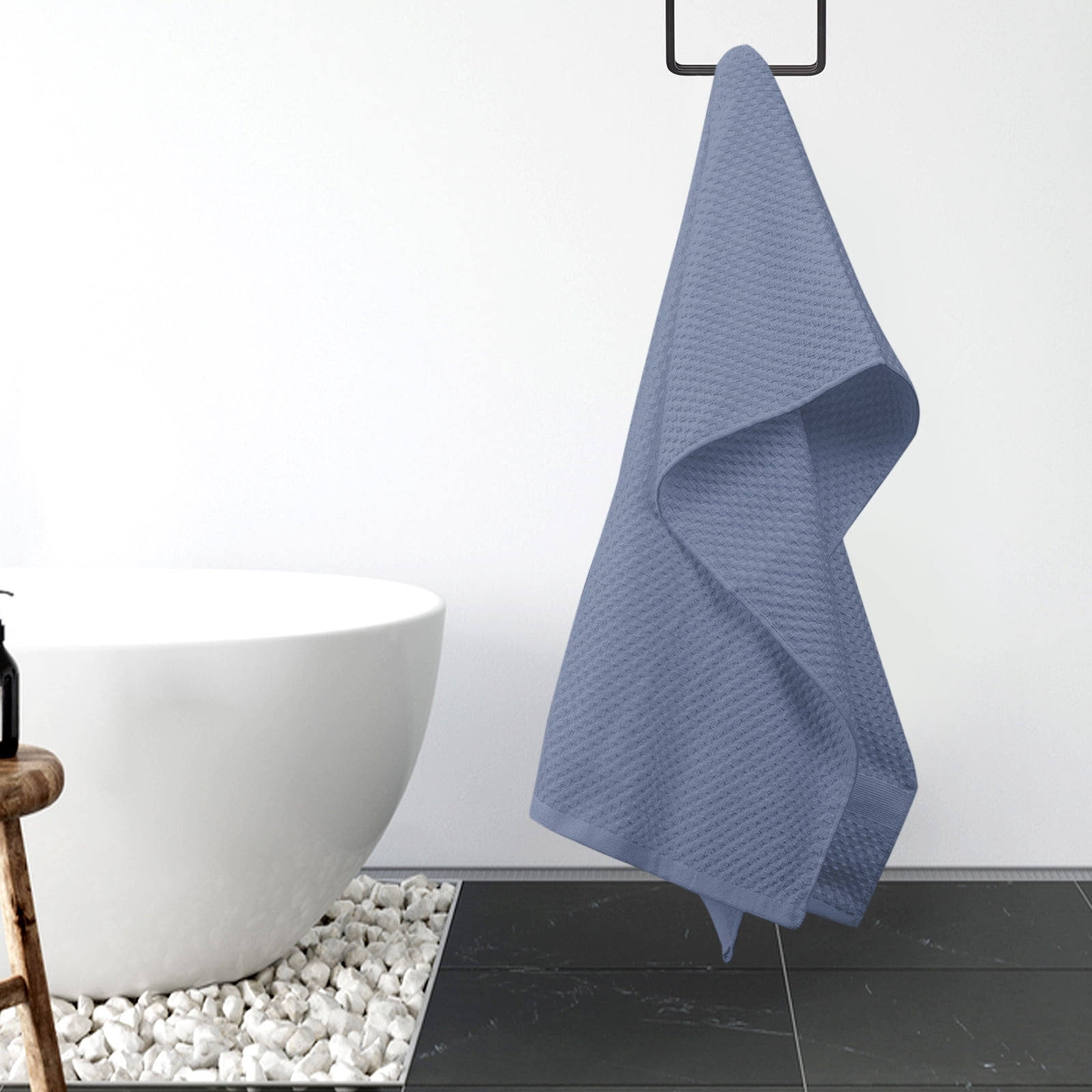 Kingrest Bath Towel Sets of 8 Pieces, 2 Bath Towels 2 Hand Towels 4 Washcloths, 100% Cotton Highly Absorbent Towels for Bathroom, Gym, Hotel
