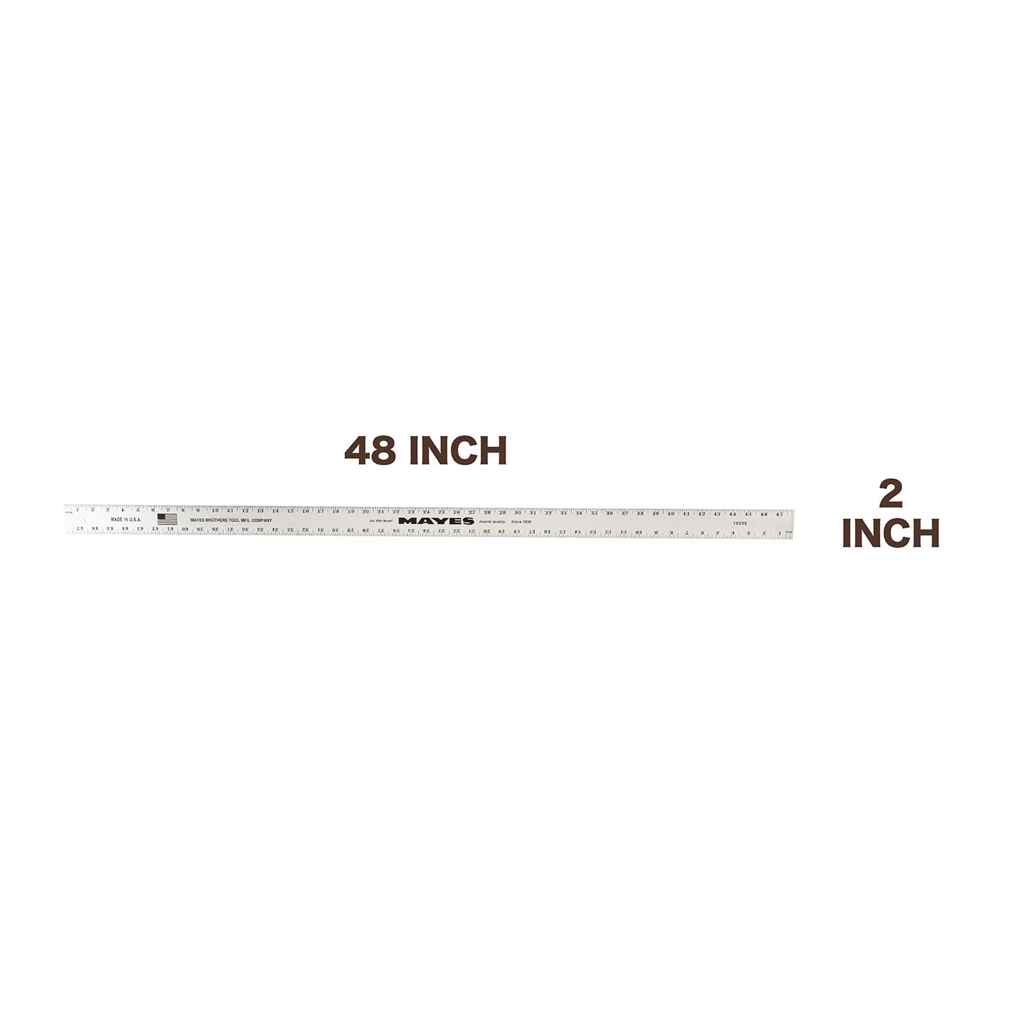 Mayes Metal Straight Edge Ruler, 48 in, Silver