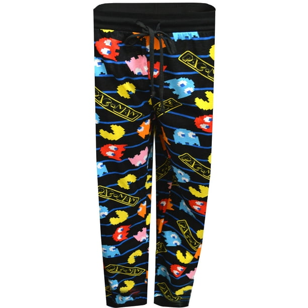 Pac Man Mens Pacman Ghost Chase Black Jogger Style Lounge Pants Small