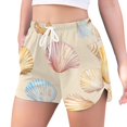 thumbnail image 2 of FORMRS Womens Swim Shorts Mesh Liner Quick Dry Casual Beach Board Bottom with Pockets, Sizes S-2XL, Watercolor Seashell, 2 of 9